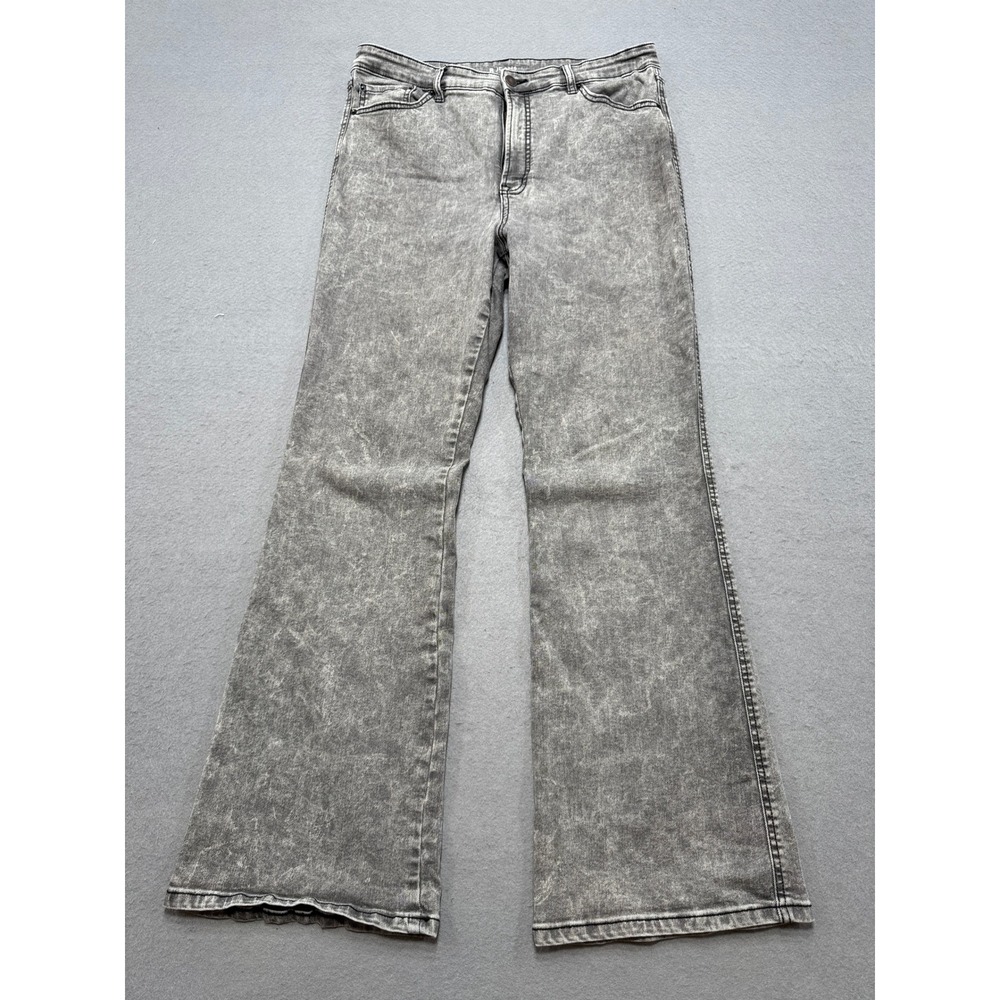 R Jeans Flared Jeans Women's 32 Gray Denim Acid Wash High Rise Classic Fit Y2K